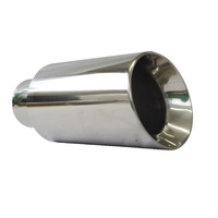 Stainless Steel Exhaust Tip - 2 1/4" In- 3 1/2" Out - Angle Cut Rolled