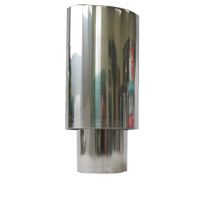 Stainless Steel Exhaust Tip - 2 1/2" In- 3 1/2" Out - Angle Cut Rolled