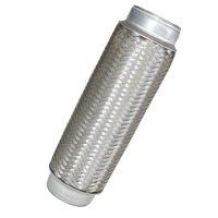 10" Long X 2 1/4" (57mm) Inlet - Double Braided Stainless Steel Bellow