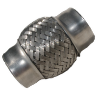  57mm - 2 1/4" Inlet X 4" Long - Double Braided Stainless Steel Bellow