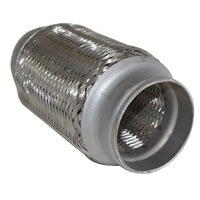  44mm - 1 3/4" Inlet X 6" Long - Double Braided Stainless Steel Bellow