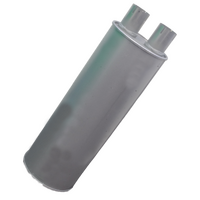 Truck Muffler/ Exhaust  9" Round 24" Long Twin 70mm ID Same End - Straight through