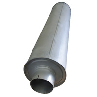 Truck Muffler/ Exhaust 10" Round 42" Long 4" ID CC - Straight through (Chambered) - (Domed End)