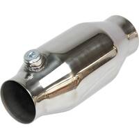 2 1/4" High Flow Catalytic Converter Petrol Euro II, 2-1/4", CPSI 50, Polished