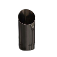  51mm (2") In, 2 1/8" Out, 12" Long, Angle Cut Exhaust Tip