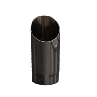  51mm (2") In, 2 1/2" Out, 12" Long, Angle Cut Exhaust Tip