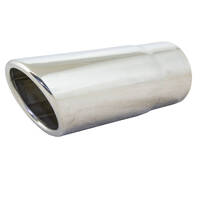  57mm (2 1/4") In, 2 1/2" Out, 6 1/2" Long, Rolled in Angle Cut, 304ss , Easy fit knock on