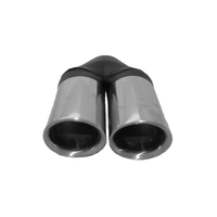  57mm (2 1/4") In, Twin 3" Out, 9" Long, Inner Cone Straight Cut, 304ss