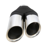  57mm (2 1/4") In, Twin 3" Out, 9" Long, Inner Cone Staggered Cut, 304ss