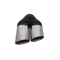  57mm (2 1/4") In, Twin 3" Out, 9" Long, Inner Cone Staggered Cut, 304ss