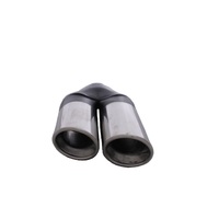 57mm (2 1/4") In, Twin 3" Out, 9" Long, Inner Cone Staggered Cut, 304ss