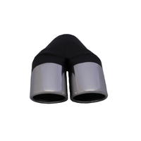  57mm (2 1/4") In, Twin 3" Out, 9" Long, Rolled in Angle Cut, 304ss
