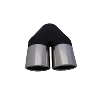  57mm (2 1/4") In, Twin 3" Out, 9" Long, Rolled in Angle Cut, 304ss