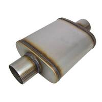  8" X 5" X 14" Long, 3 1/2" ID, Centre/Centre, Straight Through, 409 Unpolished