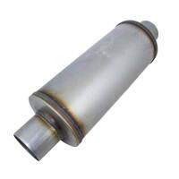  6" Round X 14" Long, 2 1/2" ID, Centre/Centre, Straight Through, Stainless Steel