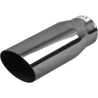  57mm (2 1/4") In, 2 1/2" Out, 8" Long , Angle Cut, 304ss