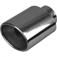  57mm (2 1/4") In, 4" Out, 6 1/2" Long, Straight Cut / Rolled In, 304ss