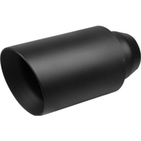  63mm (2 1/2") In, 3" Out, 8 1/2" Long, Straight Cut, Double Wall, Black Matte, 304ss