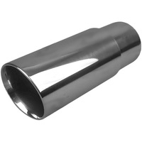 63mm (2 1/2") In, 3" Out, 8" Long, Angle Cut Rolled In, Double Wall, 304ss
