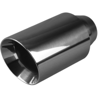  57mm (2 1/4") In, 4" Out, 8" Long, Double Walled / Angle Cut / Rolled In, 304ss