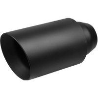  57mm (2 1/4") In, 4" Out, 8" Long, Angle Cut Rolled in, Double Wall, Matte, 304ss