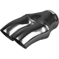  57mm (2 1/4") In, Twin 2 1/2" Out,  Long, Dump, 304ss