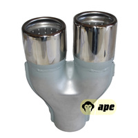Stainless Exhaust Tip - Single 2 1/2" Inlet, Twin 3" Outlet
