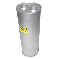  7" Round X 20" Long, Twin In and Out 2" ID - Straight Through -  No Spigots
